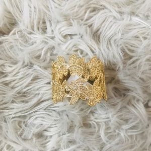 Cuffed Gold Leaf Bracelet